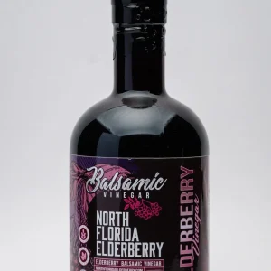 NEF Product image; Elderberry Balsamic Vinegar; front of bottle